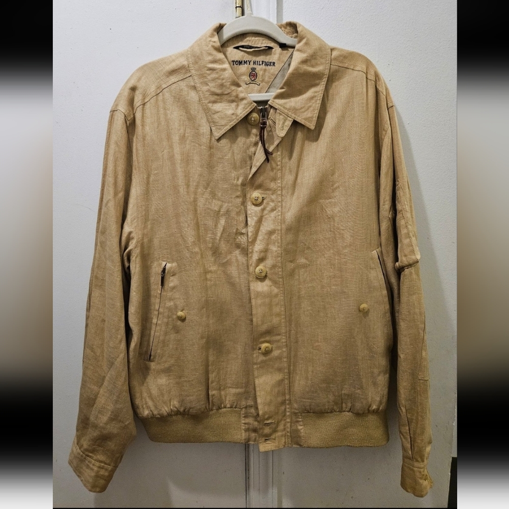 Vintage HTF Tommy Hilfiger Linen Bomber Jacket